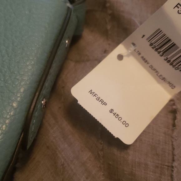 Blue leather Coach messenger bag - Picture 3 of 5